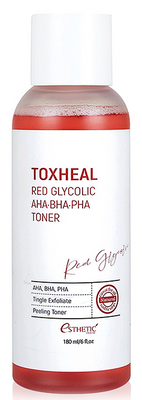 Пілінг-тонер із гліколевою кислотою Esthetic House Toxheal Red Glycolic AHA-BHA-PHA Toner - 180 мл 13996 фото
