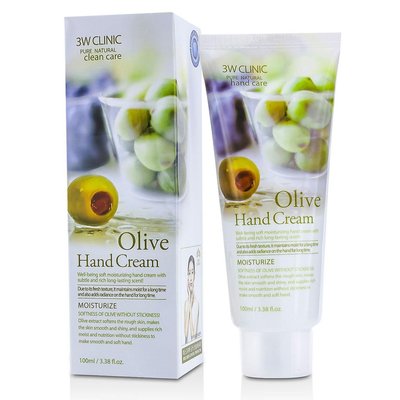 Крем для рук пом'якшуючий з екстрактом оливи 3W CLINIC Olive Hand Cream, 100 мл 284347 фото