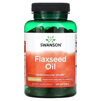 Олія насіння льону Flaxseed Oil 1г - 100 капсул 20661 фото