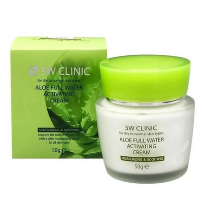 Зволожувальний крем для обличчя 3W Clinic Aloe Full Water Activating з екстрактом алое - 50 мл 775489 фото