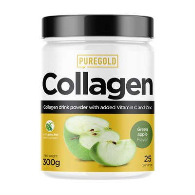 Бичачий Колаген з Вітаміном С та Цинком Collagen - 300г Зелене Яблуко 2022-09-0473 фото