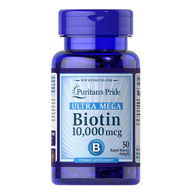 Біотин (Вітамін В7) Biotin 10.000 мкг - 50 софтгель 8693 фото