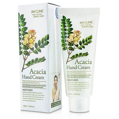 Крем для рук зволожуючий з екстрактом акації, 3W CLINIC Acacia Hand Cream, 100 мл 7284330 фото