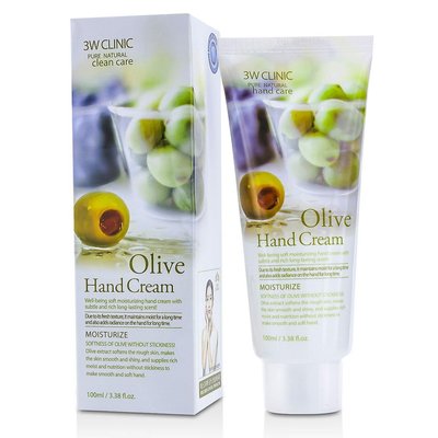 Крем для рук смягчающий с экстрактом оливы 3W CLINIC Olive Hand Cream, 100 мл 284347 фото