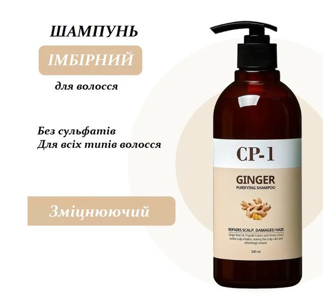 Шампунь для волос с экстрактом имбиря Esthetic House CP-1 Ginger Purifying Shampoo - 500 мл 12005 фото