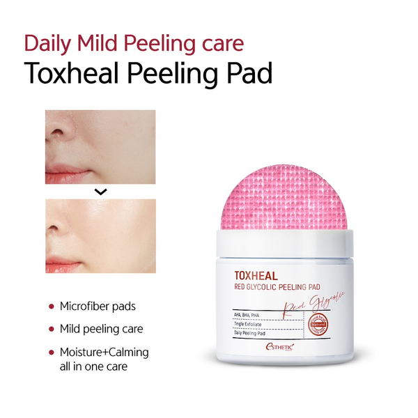 Пилинг-диски для лица с гликолевой кислотой Esthetic House Toxheal Red Glycolic Peeling Pad - 100 шт 12234 фото