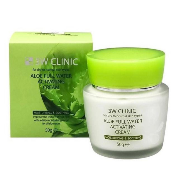 Увлажняющий крем для лица 3W Clinic Aloe Full Water Activating с алоэ экстрактом - 50 мл 775489 фото