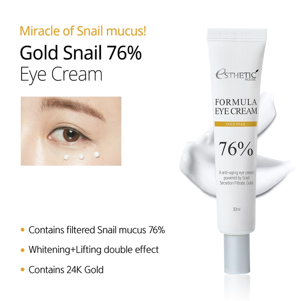 Поживний крем для шкіри навколо очей із муцином равлика Esthetic House Formula Eye Cream Gold Snail 76% - 30 мл 11640 фото