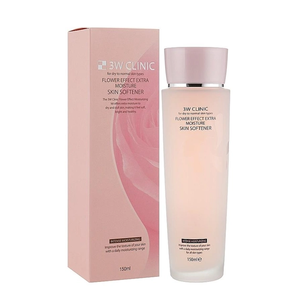 Тонер для лица увлажняющий 3W CLINIC Flower Effect Extra Moisture Skin Softener - 150 мл 282916 фото